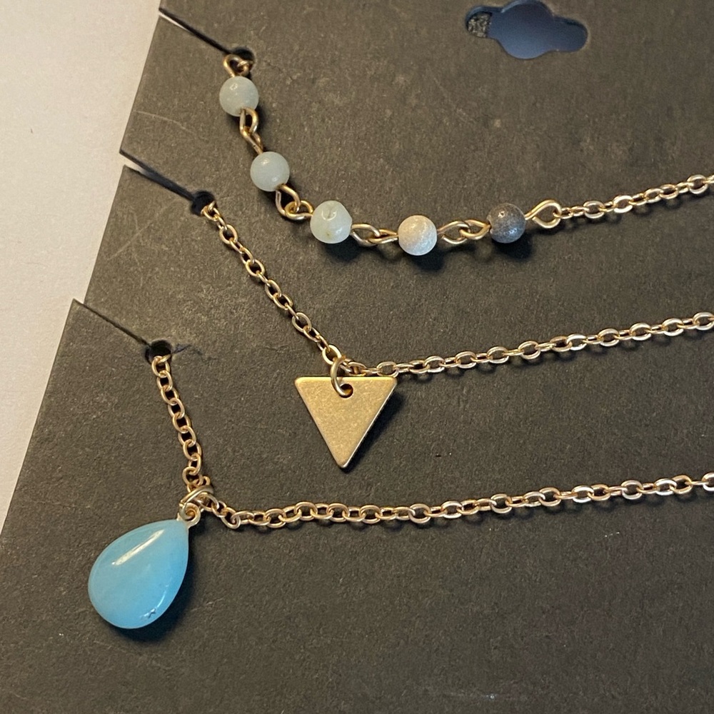 Set of 3 Area Stars Necklaces – 14K Gold Plated (New with Tags)